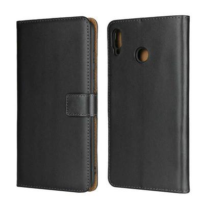 Solid Color Shockproof Side Flip Genuine Leather + Soft TPU Card Slots with Magnetic Buckle and Stand Protective Case for Huawei Honor 8X Max 