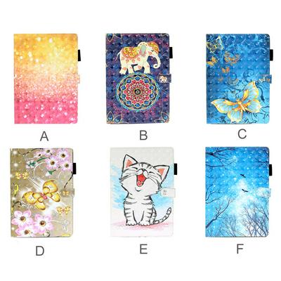Cat Elephant Winter Colored Painting PU Leather + Soft TPU Card Holder with Stand Support Cover Case for Samsung Galaxy Tab A 10.1 (2019)/SM-T510 (Wi-Fi)/ SM-T515 (LTE)