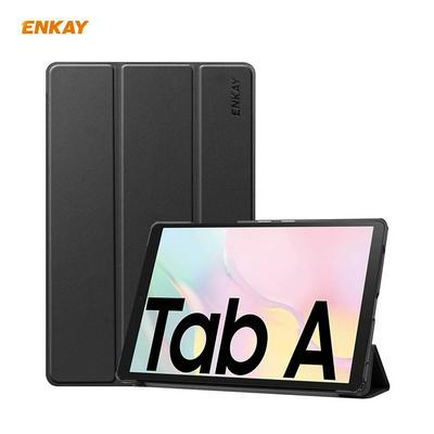 ENKAY ENK-8009 Advanced PU Tri-fold Custer Pattern + Plastic Bottom Shell with Bracket Intelligent Sleep Protection Cover for Samsung Galaxy Tab A7 10.4 2020 T500 / T505