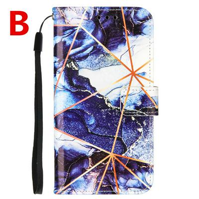 Marble Plating Stitching Geometric Patterns Shockproof and Scratchproof PU Leather+TPU Wallet Phone Case for Samsung Galaxy Note20 Ultra