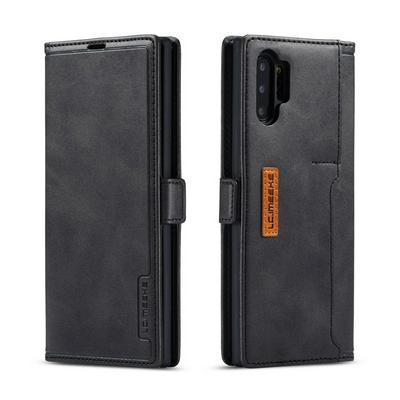 Simple Solid Color Magnetic Buckle Closure Shockproof Scratch Resistant PU Leather Wallet Phone Case with Card Slot for Samsung Galaxy Note10+ / Samsung Galaxy Note10 Pro