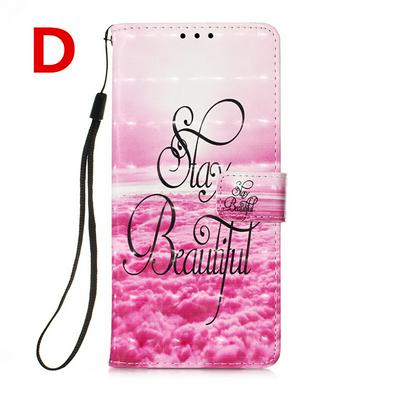 Color Painted Side Flip Scratch Resistant PU Leather Wallet Phone Case with Stand and Lanyard for Samsung Galaxy Note20 Ultra