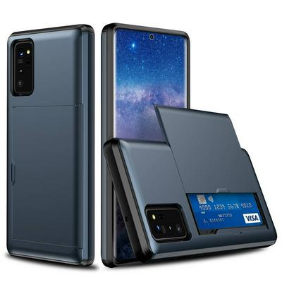 Armor 2 in 1 Shockproof Anti-Scratch with Slide Card Slot Hard PC + Soft TPU Back Cover Protective Case for Samsung Galaxy Note20 