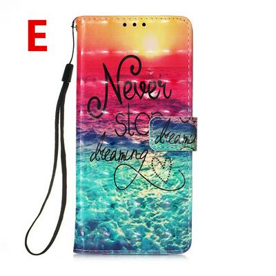 Color Painted Side Flip Scratch Resistant PU Leather Wallet Phone Case with Stand and Lanyard for Samsung Galaxy Note20