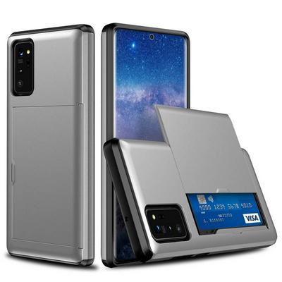 Armor 2 in 1 Shockproof Anti-Scratch with Slide Card Slot Hard PC + Soft TPU Back Cover Protective Case for Samsung Galaxy Note20 
