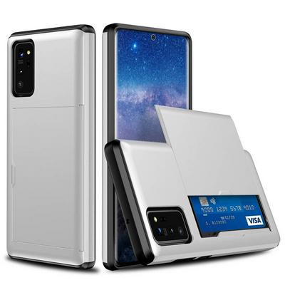 Armor 2 in 1 Shockproof Anti-Scratch with Slide Card Slot Hard PC + Soft TPU Back Cover Protective Case for Samsung Galaxy Note20 