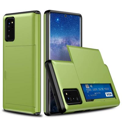Armor 2 in 1 Shockproof Anti-Scratch with Slide Card Slot Hard PC + Soft TPU Back Cover Protective Case for Samsung Galaxy Note20 