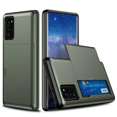 Armor 2 in 1 Shockproof Anti-Scratch with Slide Card Slot Hard PC + Soft TPU Back Cover Protective Case for Samsung Galaxy Note20 