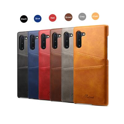 Samsung Leather Calf Leather Phone Case Business Style Card Slot Wallet Phone Back Case Simple and Stylish Mobile Wallet Set for Samsung Note 10 Case