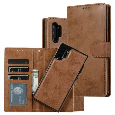 Retro Two-in-one Split Strong Magnetic Anti-fall Shockproof PU Leather Wallet Phone Case with Card Slots for Samsung Galaxy Note10 Pro/Samsung Galaxy Note 10+