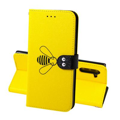 Fun Wallet Case for Samsung Galaxy Note 10, Bee Style Phone Cover in Constrasting Color