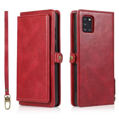 Two-in-one Multifunction Strong Magnetic Detachable Shockproof PU Leather Wallet Phone Case with Multi-card slots for Samsung Galaxy A31