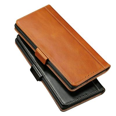Oil Wax Coated PU Leather + Soft TPU Card Slots with Wallet Stand Support Protective Cover Case for Samsung Galaxy Note10