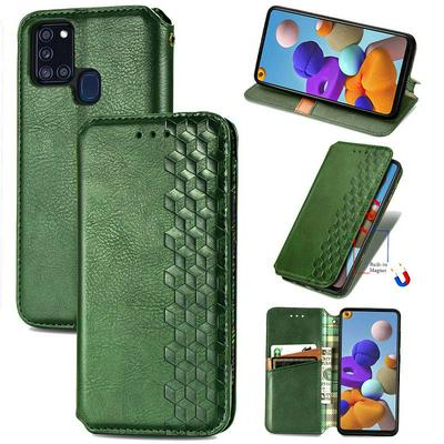 Fashion Magnetic Closure Cover with Card Slots Pocket PU Leather Shockproof Wallet Phone Case for Samsung Galaxy A21s