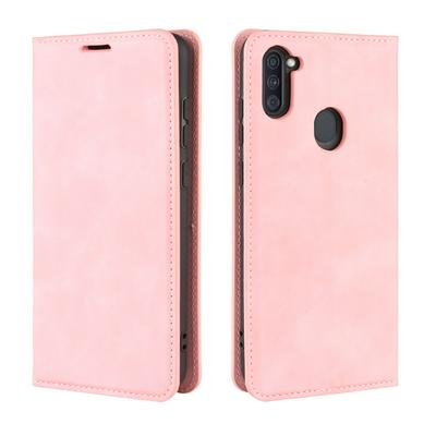 Solid Color Magnetic Attraction Side Flip Shockproof Anti-Scratch PU Leather + Soft TPU with Card Slots and Stand Wallet Protective Case for Samsung Galaxy A11 EU Version / Galaxy M11