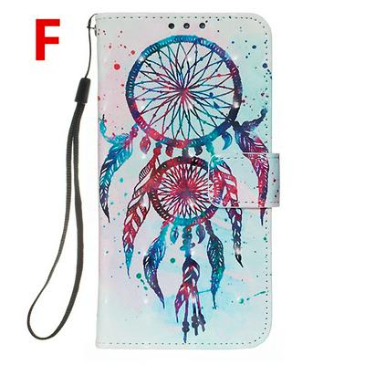 Color Painted Side Flip Scratch Resistant PU Leather Wallet Phone Case with Stand and Lanyard for Samsung Galaxy A11