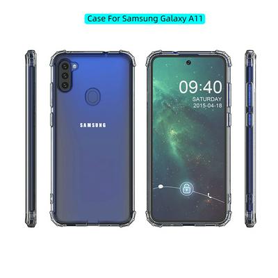 Ultra Slim Detachable Frosted Transparent Anti-Fingerprint Yellowing-Resistant Hard PC + Soft TPU Frame Back Clear Cover Case for Samsung Galaxy M11