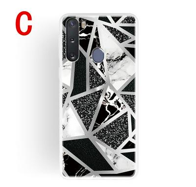 Geometric Marble Pattern Shockproof Anti-Scratch Soft TPU Back Cover Case for Samsung Galaxy A21