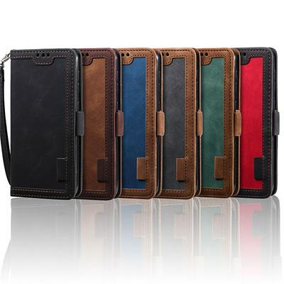 Retro Stitching Color Wrist Strap Style Side Flip Anti-Drop PU Leather + Soft TPU Picture Frame Card Slots with Magnetic Buckle and Stand Wallet Case for Samsung Galaxy A01