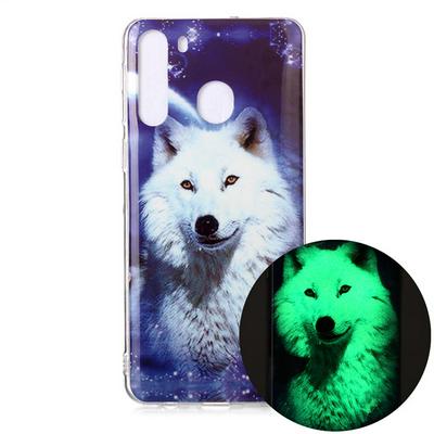 Luminous Colored Painting Shockproof Anti-Scratch Soft TPU Back Cover Case for Samsung Galaxy A21