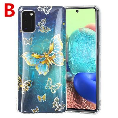 Electroplating Soft TPU Colorful Pattern Anti-fall Shockproof Back Cover Phone Case for Samsung Galaxy A41