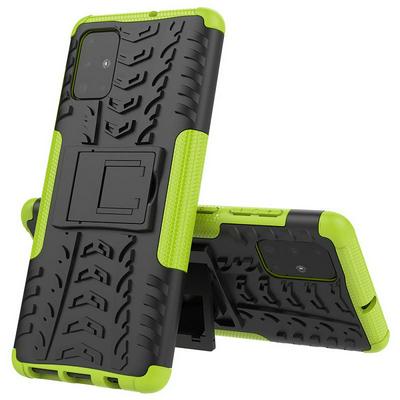 For Samsung Galaxy A71 Two in One Detachable Dazzling Pattern Bracket Anti-fall Hard PC Protective Case