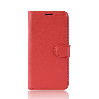 Side Flip Lychee Pattern Scratch Resistant PU Leather Wallet Phone Case with Stand and Card Slots for Samsung Galaxy A21 U.S. Edition