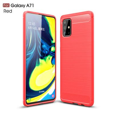 Carbon Fiber Pattern Brushed Shockproof Soft TPU Back Cover Case for Samsung Galaxy A71