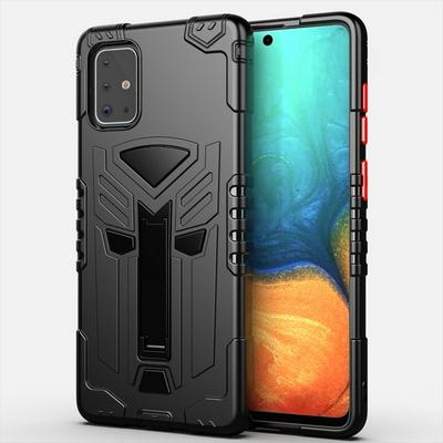 King Kong Style Four Corners Airbag Design with Folding Stand Shockproof Detachable Hard PC + Soft TPU Back Cover Case for Samsung Galaxy A71