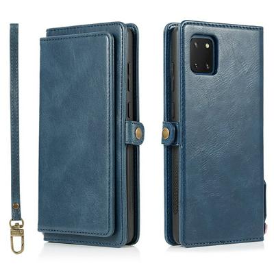 Two-in-one Multifunction Strong Magnetic Detachable Shockproof PU Leather Wallet Phone Case with Multi-card slots for Samsung Galaxy A81