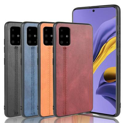 Cow Pattern Lightweight Leather Coated Hard PC + Soft TPU Back Cover Case for Samsung Galaxy A51