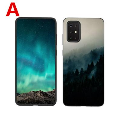 Black Background Colored Painting Scratch Resistant Soft TPU Back Cover Phone Case for Samsung Galaxy  A51