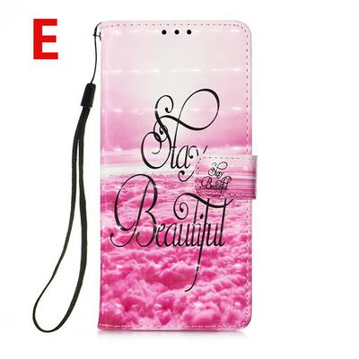Color Painted Side Flip Scratch Resistant PU Leather Wallet Phone Case with Stand and Lanyard for Samsung Galaxy A51 5G