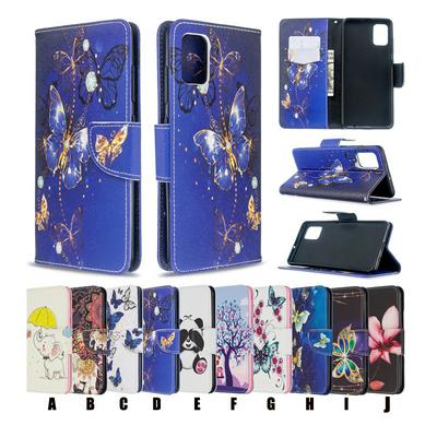 Colored Painting Side Flip Shockproof PU Leather + Soft TPU Magnetic Buckle with Card Slots and Stand Wallet Case for Samsung Galaxy S11