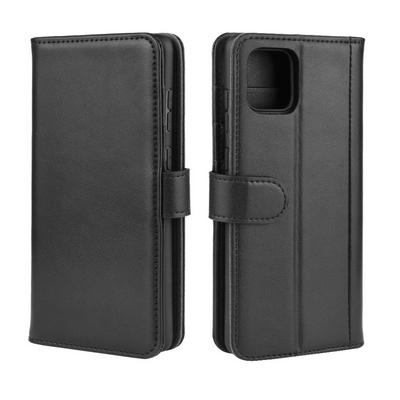Side Flip Wallet Style Genuine Leather + Soft TPU Card Slots with Stand and Magnetic Buckle Case for Samsung Galaxy A81 / M60S / Note 10 Lite