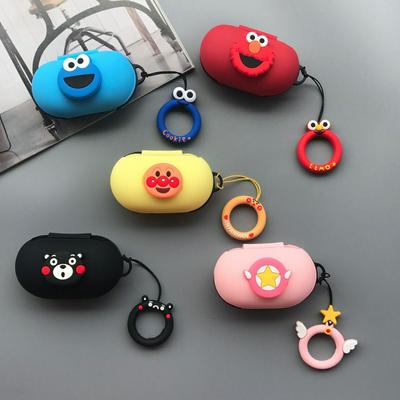 Cartoon Pattern Silicon Samsung Galaxy Buds Keychain Earbud Wireless Charging Bluetooth Earphone Protective Cover Case 