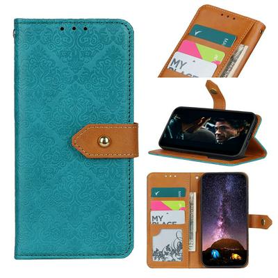 For iPhone 12 mini(5.4) European Style Embossing Magnetic Buckle Flip Leather Case with Card Slot & Stand Function