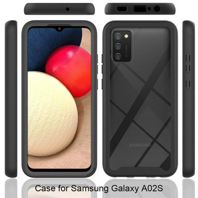 3 in 1 Card PC + TPU Shockproof Case for Samsung Galaxy A02s Soft Frame Back Cover