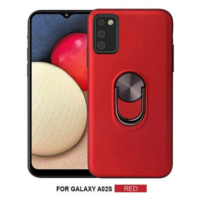 For Samsung Galaxy A02s Two-in-one 360 Rotating CD Texture Soft TPU Back Cover Case with Metal Plating Bracket