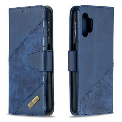 Colorblock Crocodile Pattern BF04 Scratch Resistant PU Leather Wallet Phone Case with Stand &Card Slots for Samsung Galaxy A32 5G
