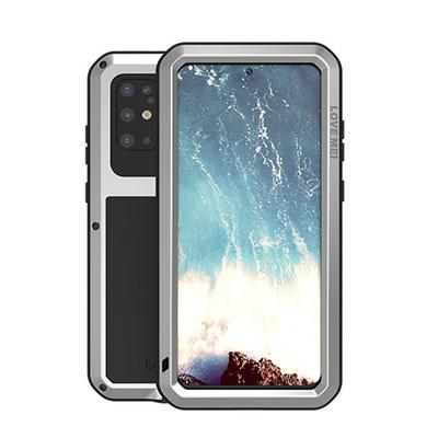 Love Mei Powerful Series Dustproof Shockproof Splashproof Silicone + Metal + Tempered Glass Back Cover Case for Samsung Galaxy S20 Plus