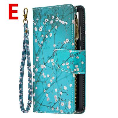 Colored Painting Zipper Wallet BF03 Scratch Resistant PU Leather Phone Case with Stand &Lanyard for Samsung Galaxy A52 5G