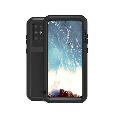 Love Mei Powerful Series Dustproof Shockproof Splashproof Silicone + Metal + Tempered Glass Back Cover Case for Samsung Galaxy S20 Plus