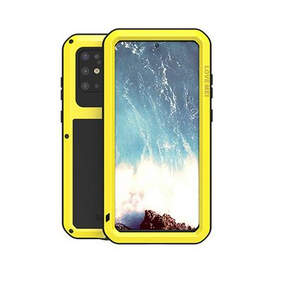 Love Mei Powerful Series Dustproof Shockproof Splashproof Silicone + Metal + Tempered Glass Back Cover Case for Samsung Galaxy S20 Plus