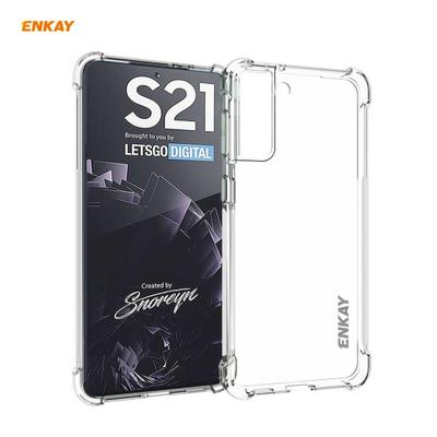 For Samsung Galaxy S21 5G Hat-Prince ENKAY Four Corner Airbag TPU Shockproof Case Soft Anti-slip Cover