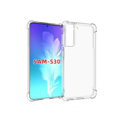 Anti-Fingerprint Non-Slip Waterproof Four Corners Shockproof Transparent Soft TPU Back Cover Protective Case for Samsung Galaxy S21