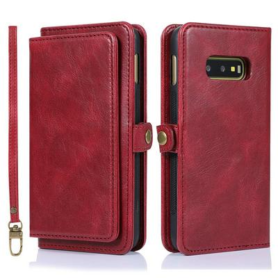 Two-in-one Multifunction Strong Magnetic Detachable Shockproof PU Leather Wallet Phone Case with Multi-card slots for Samsung Galaxy S10e