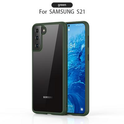 For Samsung Galaxy S21 5G Non-Slip Slim Contrast Hard Case TPU+PC Clear Protective Cover