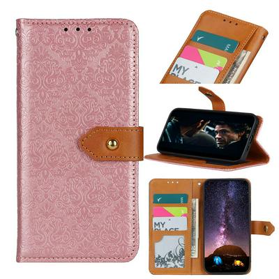 For Samsung Galaxy S21 5G European Style Embossing Magnetic Buckle Flip Leather Case with Card Slot & Stand Function