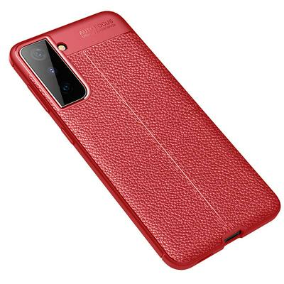 For Samsung Galaxy S21 5G Lychee Pattern Shock Absorption Anti-drop Business Soft TPU Back Cover Case